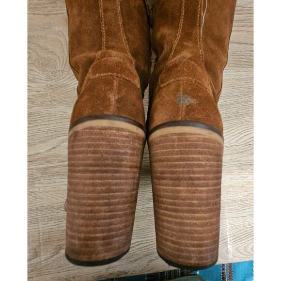 Steve Madden Orlando Palisade Chestnut Leather Knee High Boots Suede Womens 6.5 - Picture 9 of 12